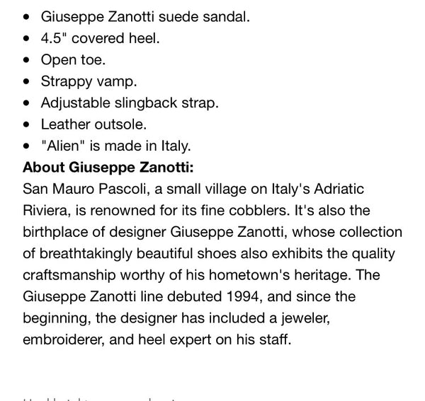 Giuseppe Zanotti Alien Strappy Suede 115mm Sandal